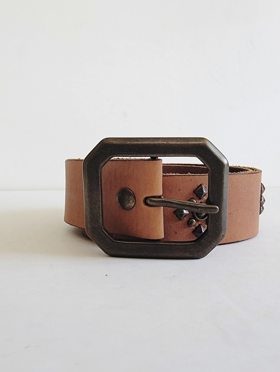 Banana Republic Brown Tan Leather Studded Boho Belt Size Medium Southwestern main image 16